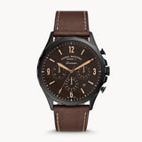 Fossil Forrester Chronograph Black Dial Brown Leather Strap Watch for Men - FS5608 Authentic Buy Shop Now