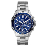Fossil Garrett Chronograph Blue Dial Silver Steel Strap Watch for Men - FS5623 Authentic Buy Shop Now