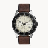 Fossil Dillinger Chronograph White Dial Brown Leather Strap Watch for Men - FS5674 Authentic Buy Shop Now