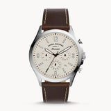 Fossil Forrester Chronograph White Dial Brown Leather Strap Watch for Men - FS5696 Authentic Buy Shop Now