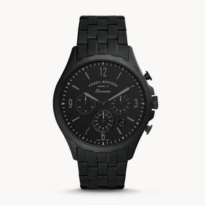Fossil Forrester Chronograph Black Dial Black Steel Strap Watch for Men - FS5697 Authentic Buy Shop Now