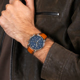 Fossil The Commuter Blue Dial Brown Leather Strap Watch for Men - FS5401 Authentic Buy Shop Now