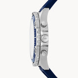 Fossil Garrett Chronograph Blue Dial Blue Rubber Strap Watch for Men - FS5709 Authentic Buy Shop Now