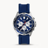 Fossil Garrett Chronograph Blue Dial Blue Rubber Strap Watch for Men - FS5709 Authentic Buy Shop Now