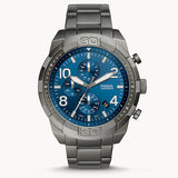 Fossil Bronson Chronograph Blue Dial Grey Steel Strap Watch for Men - FS5711 Authentic Buy Shop Now