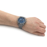 Fossil Bronson Chronograph Blue Dial Grey Steel Strap Watch for Men - FS5711 Authentic Buy Shop Now