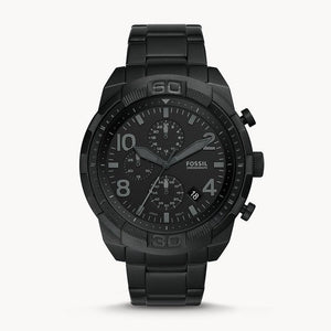 Fossil Bronson Chronograph Black Dial Black Steel Strap Watch for Men - FS5712 Authentic Buy Shop Now