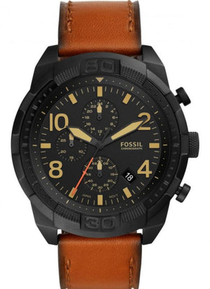 Fossil Bronson Black Dial Brown Leather Strap Watch for Men - FS5714 Authentic Buy Shop Now