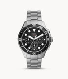 Fossil FB-03 Chronograph Black Dial Silver Steel Strap Watch for Men - FS5725 Authentic Buy Shop Now