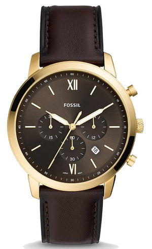 Fossil Neutra Chronograph Brown Dial Brown Leather Strap Watch for Men - FS5763 Authentic Buy Shop Now