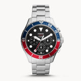 Fossil FB-03 Chronograph Black Dial Silver Steel Strap Watch for Men - FS5767 Authentic Buy Shop Now
