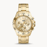 Fossil Garrett Chronograph Gold Dial Gold Steel Strap Watch for Men - FS5772 Authentic Buy Shop Now