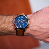Fossil Neutra Chronograph Blue Dial Brown Leather Strap Watch for Men - FS5791 Authentic Buy Shop Now