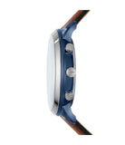 Fossil Neutra Chronograph Blue Dial Brown Leather Strap Watch for Men - FS5791 Authentic Buy Shop Now