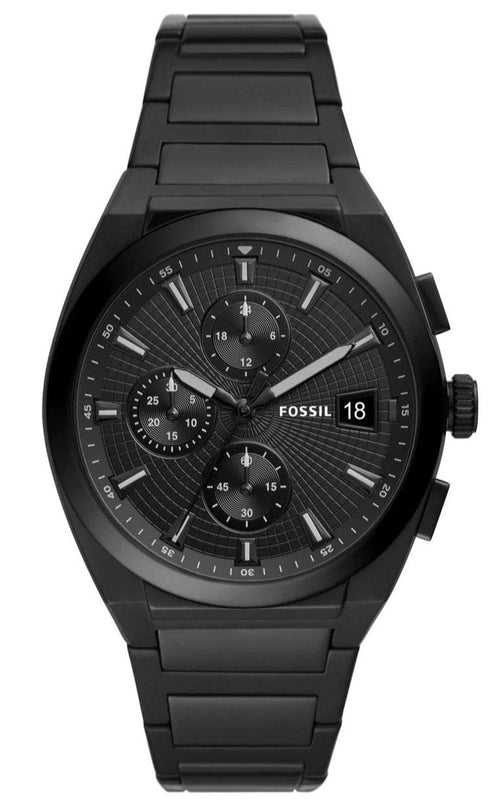 Fossil Everett Chronograph Black Dial Black Steel Strap Watch for Men - FS5797 Authentic Buy Shop Now