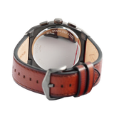 Fossil Everett Chronograph Grey Dial Brown Leather Strap Watch for Men - FS5799 Authentic Buy Shop Now