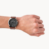 Fossil Forrester Chronograph Grey Dial Brown Leather Strap Watch for Men - FS5815 Authentic Buy Shop Now
