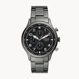 Fossil Retro Pilot Chronograph Black Dial Grey Steel Strap Watch for Men - FS5834 Authentic Buy Shop Now