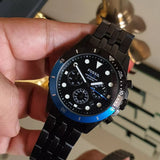 Fossil FB-01 Chronograph Black Dial Grey Steel Strap Watch for Men - FS5835 Authentic Buy Shop Now