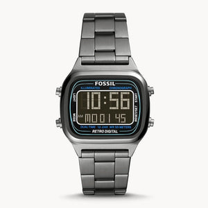 Fossil Retro Digital Black Dial Black Steel Strap Watch for Men - FS5846 Authentic Buy Shop Now