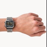 Fossil Retro Digital Black Dial Black Steel Strap Watch for Men - FS5846 Authentic Buy Shop Now