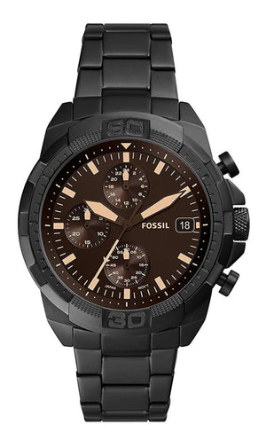 Fossil Bronson Chronograph Black Dial Black Steel Strap Watch for Men - FS5851 Authentic Buy Shop Now