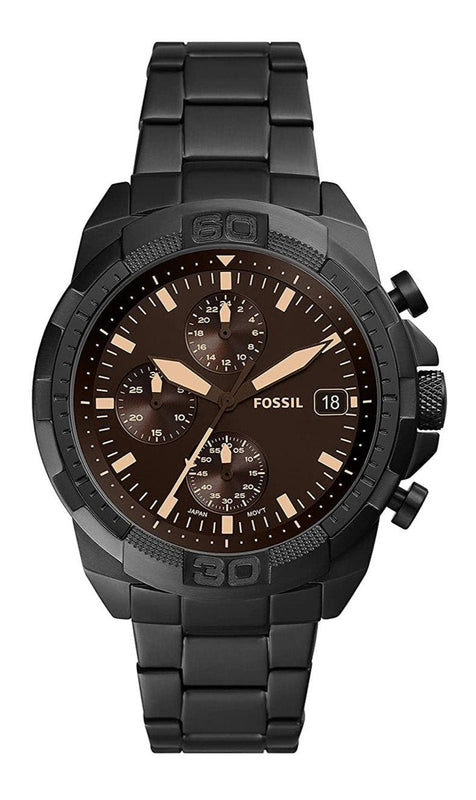 Fossil Bronson Chronograph Black Dial Black Steel Strap Watch for Men - FS5851 Authentic Buy Shop Now