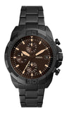 Fossil Bronson Chronograph Black Dial Black Steel Strap Watch for Men - FS5851 Authentic Buy Shop Now