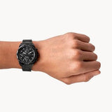 Fossil Forrester Chronograph Black Dial Black Steel Strap Watch for Men - FS5697 Authentic Buy Shop Now