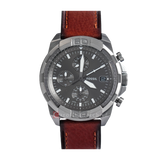 Fossil Bronson Chronograph Grey Dial Brown Leather Strap Watch for Men - FS5855 Authentic Buy Shop Now