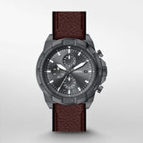 Fossil Bronson Chronograph Grey Dial Brown Leather Strap Watch for Men - FS5855 Authentic Buy Shop Now