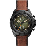 Fossil Bronson Chronograph Black Dial Brown Leather Strap Watch for Men - FS5856 Authentic Buy Shop Now