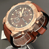 Fossil Bronson Chronograph Brown Dial Brown Leather Strap Watch for Men - FS5857 Authentic Buy Shop Now
