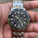 Fossil FB-01 Chronograph Black Dial Silver Steel Strap Watch for Men - FS5864 Authentic Buy Shop Now