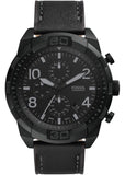 Fossil Bronson Chronograph Black Dial Black Leather Strap Watch for Men - FS5874 Authentic Buy Shop Now