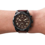 Fossil Bronson Chronograph Brown Dial Brown Leather Strap Watch for Men - FS5875 Authentic Buy Shop Now
