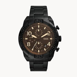 Fossil Bronson Chronograph Black Dial Black Steel Strap Watch for Men - FS5876 Authentic Buy Shop Now