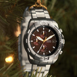 Fossil Bronson Chronograph Red Dial Silver Steel Strap Watch for Men - FS5878 Authentic Buy Shop Now