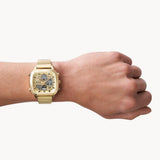 Fossil Retro Analog-Digital Gold Dial Gold Steel Strap Watch for Men - FS5889 Authentic Buy Shop Now