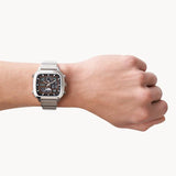 Fossil Retro Analog-Digital Black Dial Silver Steel Strap Watch for Men - FS5890 Authentic Buy Shop Now