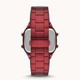Fossil Retro Analog-Digital Black Dial Red Steel Strap Watch for Men - FS5897 Authentic Buy Shop Now