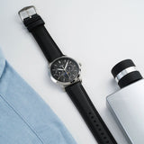 Fossil Neutra Minimalist Moonphase Black Dial Black Leather Strap Watch for Men - FS5904 Authentic Buy Shop Now