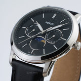 Fossil Neutra Minimalist Moonphase Black Dial Black Leather Strap Watch for Men - FS5904 Authentic Buy Shop Now