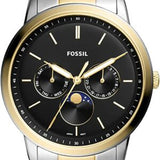 Fossil Neutra Moonphase Multifunction Black Dial Two Tone Steel Strap Watch for Men - FS5906 Authentic Buy Shop Now