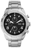 Fossil Bronson Chronograph Black Dial Silver Steel Strap Watch for Men - FS5710 Authentic Buy Shop Now