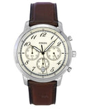 Fossil Neutra Chronograph White Dial Brown Leather Strap Watch for Men - FS6022 Authentic Buy Shop Now