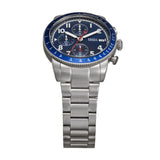 Fossil Sport Tourer Chronograph Blue Dial Silver Steel Strap Watch for Men - FS6047 Authentic Buy Shop Now