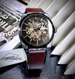 Fossil Everett Automatic Analog Black Dial Brown Leather Strap Watch for Men - ME3207 Authentic Buy Shop Now