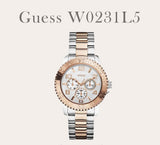 Guess BFF Multifunction Silver Dial Two Tone Steel Strap Watch for Women - W0231L5 Authentic Buy Shop Now