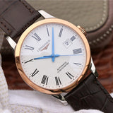 Longines Record Automatic Stainless Steel 18K Gold Watch for Men - L2.821.5.11.2 Authentic Buy Shop Now